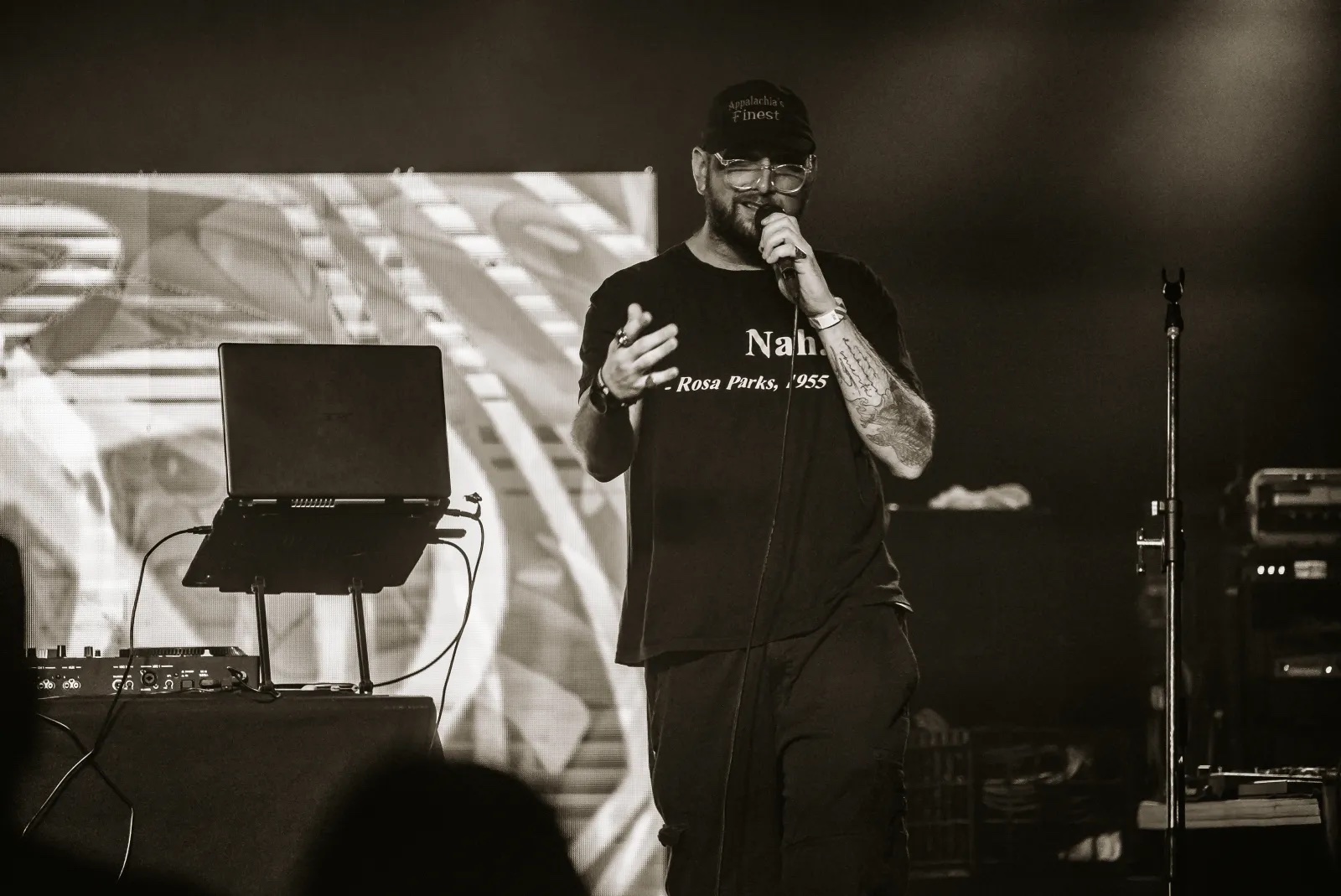 Ol' Boy performing at a community benefit show